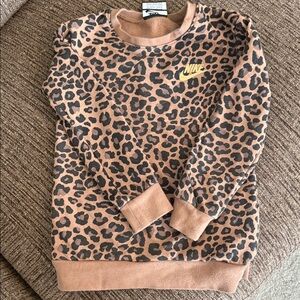 Nike Kids Brown Leopard Print Hoodie